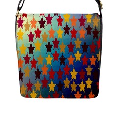 Abstract-flower,bacground Flap Closure Messenger Bag (l) by nateshop