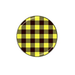 Black And Yellow Plaids Hat Clip Ball Marker by ConteMonfrey