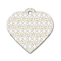 Background-cute-christmas Gold Dog Tag Heart (one Side) by nateshop