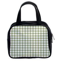 Green Tea White Small Plaids Classic Handbag (two Sides) by ConteMonfrey