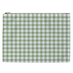 Green Tea White Small Plaids Cosmetic Bag (xxl) by ConteMonfrey