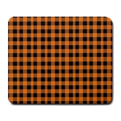 Orange Black Small Plaids Large Mousepads by ConteMonfrey