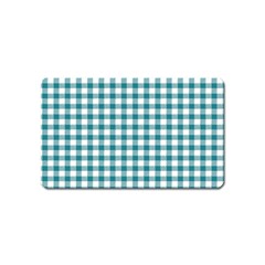 Straight Blue White Small Plaids Magnet (name Card) by ConteMonfrey