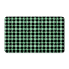 Straight Green Black Small Plaids   Magnet (rectangular) by ConteMonfrey