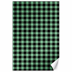 Straight Green Black Small Plaids   Canvas 24  X 36  by ConteMonfrey