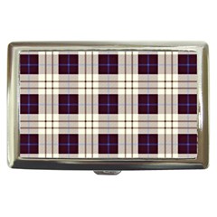 Purple, Blue And White Plaids Cigarette Money Case by ConteMonfrey