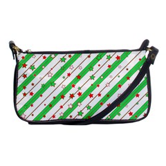 Christmas Xmas Green Stars Background Star Shoulder Clutch Bag by Wegoenart