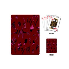 Doodles Maroon Playing Cards Single Design (mini)