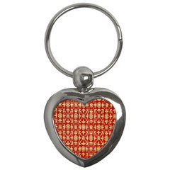 Gold-red Flower Key Chain (heart) by nateshop