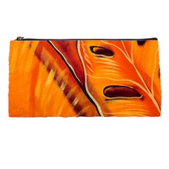 Orange Leaves Nature Pattern Pencil Case