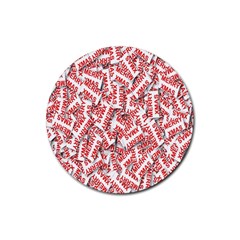 Merry-christmas Rubber Round Coaster (4 Pack) by nateshop