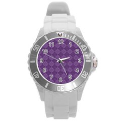 Purple Round Plastic Sport Watch (l) by nateshop