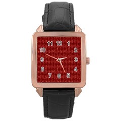 Square Rose Gold Leather Watch  by nateshop