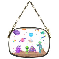 Alien Ufo Star Universe Star Vector Image Chain Purse (two Sides)