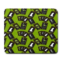 Cats And Skulls - Modern Halloween  Large Mousepads by ConteMonfrey