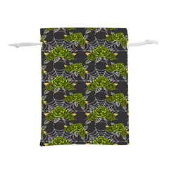 Halloween - Green Roses On Spider Web  Lightweight Drawstring Pouch (s) by ConteMonfrey