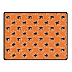 Halloween Black Orange Spiders Double Sided Fleece Blanket (small)  by ConteMonfrey
