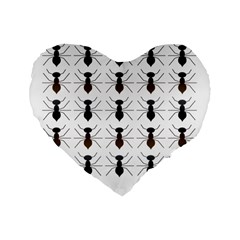 Ant Insect Pattern Cartoon Ants Standard 16  Premium Flano Heart Shape Cushions by Ravend
