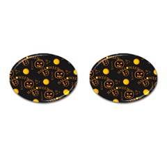 Halloween Background Pattern Cufflinks (oval)