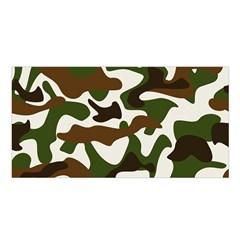 Camouflage Print Pattern Satin Shawl 45  X 80 