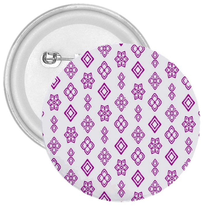 Geometric Pattern Purple Pattern 3  Buttons