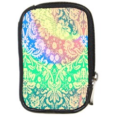 Hippie Fabric Background Tie Dye Compact Camera Leather Case by Ravend