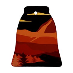 Mountain Forest Full Moon Bell Ornament (two Sides)