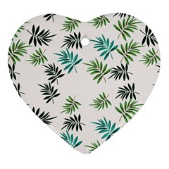 Leaves Plant Design Template Heart Ornament (two Sides)