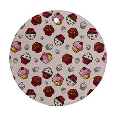 Cake Cupcake Sweet Dessert Food Ornament (round) by Ravend