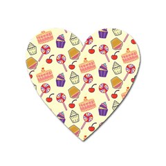 Cupcake Pattern Lollipop Heart Magnet