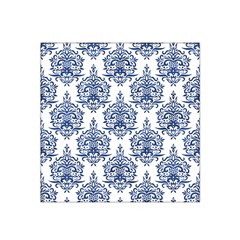 Blue And White Ornament Damask Vintage Satin Bandana Scarf 22  X 22  by ConteMonfrey