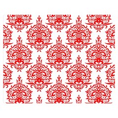 White And Red Ornament Damask Vintage Double Sided Flano Blanket (medium)  by ConteMonfrey