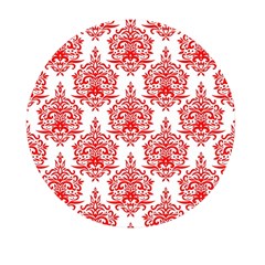 White And Red Ornament Damask Vintage Mini Round Pill Box by ConteMonfrey