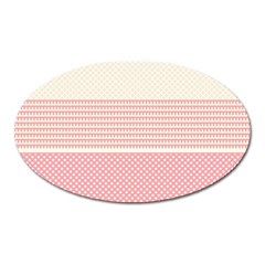 Background Pink Beige Decorative Oval Magnet by Wegoenart