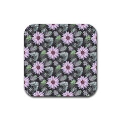 Flower Petal Spring Watercolor Rubber Coaster (square) by Ravend