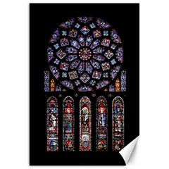 Chartres Cathedral Notre Dame De Paris Amiens Cath Stained Glass Canvas 20  X 30  by Wegoenart