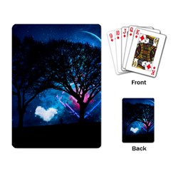 Tree Trees Surreal Universe Silhouette Playing Cards Single Design (rectangle) by Wegoenart