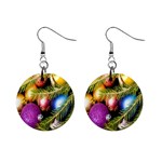 Background Of Christmas Decoration Mini Button Earrings Front