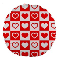 Background-card-checker-chequered Large 18  Premium Round Cushions