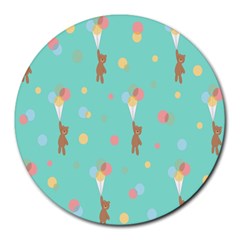 Bear 6 Round Mousepads by nateshop