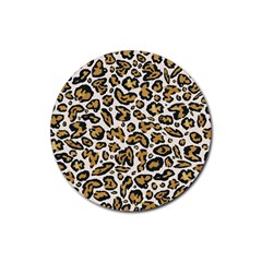 Cheetah Rubber Round Coaster (4 Pack) by nateshop