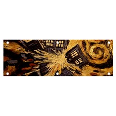 Brown And Black Abstract Painting Doctor Who Tardis Vincent Van Gogh Banner And Sign 6  X 2  by danenraven