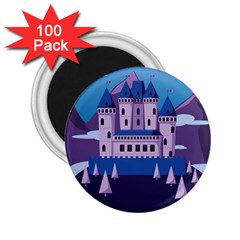 Illustration Castle Mountain Tower Sky 2 25  Magnets (100 Pack)  by danenraven