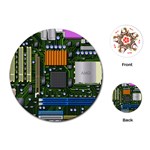 Illustration Motherboard Pc Computer Playing Cards Single Design (Round) Front