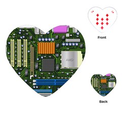 Illustration Motherboard Pc Computer Playing Cards Single Design (heart) by danenraven