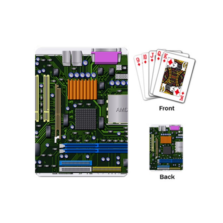 Illustration Motherboard Pc Computer Playing Cards Single Design (Mini)