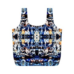 Cobalt Symmetry Full Print Recycle Bag (m) by kaleidomarblingart