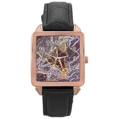 Marble Pattern Texture Rock Stone Surface Tile Rose Gold Leather Watch 