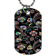 Floral Dog Tag (two Sides) by nateshop