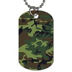 Green Brown Camouflage Dog Tag (two Sides) by nateshop